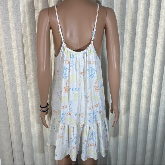 ☀️ NWT Pacsun White Doodle Mini Sun Dress | L.A. Hearts Swimsuit Coverup - Picture 3 of 8